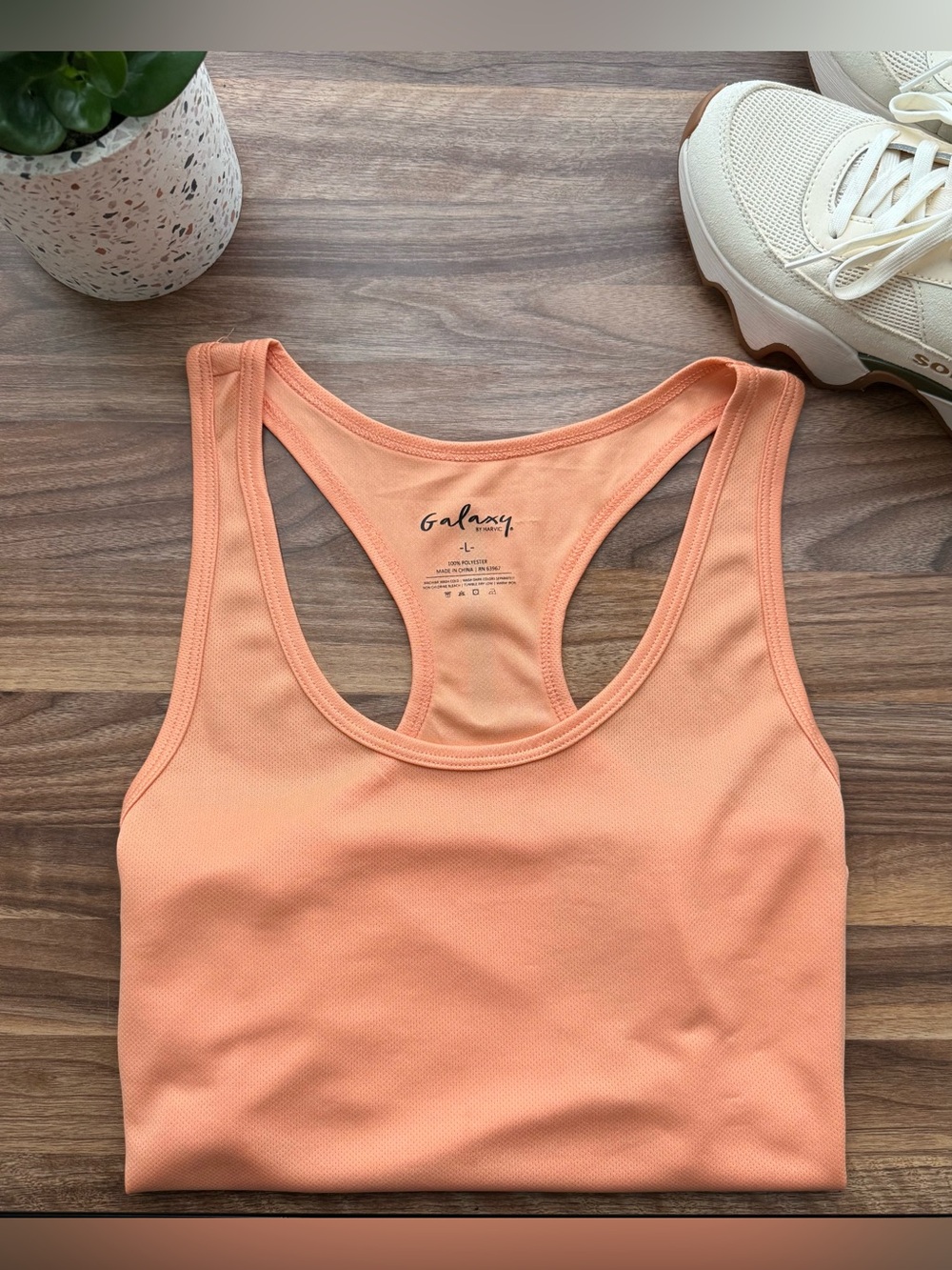 Galaxy By Harvic Peach Racerback Sports Tank
